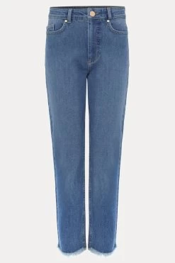 Phase Eight Blue Petra Raw Hem Straight Jeans -Fashion Women M42371s6