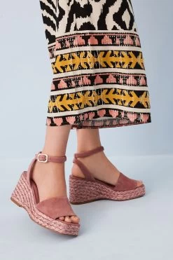 Next Forever Comfort® Leather Raffia High Wedges