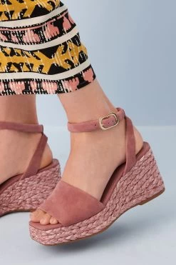 Next Forever Comfort® Leather Raffia High Wedges -Fashion Women M63 608s3