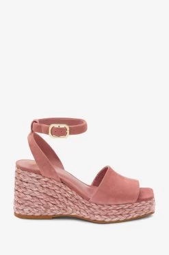 Next Forever Comfort® Leather Raffia High Wedges -Fashion Women M63 608s4