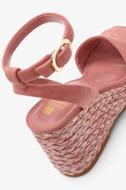 Next Forever Comfort® Leather Raffia High Wedges -Fashion Women M63 608s7