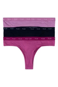 French Connection Purple Thong 3 Pack