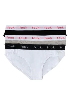 French Connection Black FCUK Briefs 3 Pack