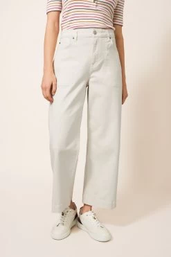 White Stuff Natural Tia Wide Leg Cropped Jeans -Fashion Women M67407s3