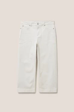 White Stuff Natural Tia Wide Leg Cropped Jeans -Fashion Women M67407s6