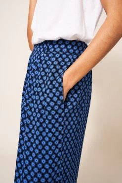 White Stuff Blue Nova Crinkle Culottes -Fashion Women M67412s4