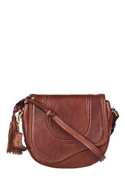 OSPREY LONDON Brown Cognac Saddle Leather Rodeo Satchel Bag