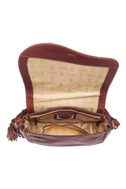 OSPREY LONDON Brown Cognac Saddle Leather Rodeo Satchel Bag -Fashion Women M71301s4