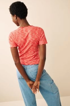 Next Space Dye Lettuce Edge Short Sleeve T-Shirt -Fashion Women M79018s3