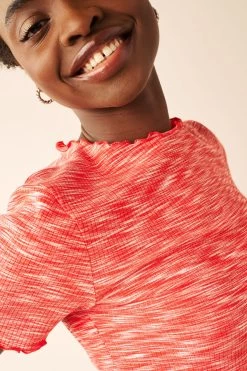 Next Space Dye Lettuce Edge Short Sleeve T-Shirt -Fashion Women M79018s4