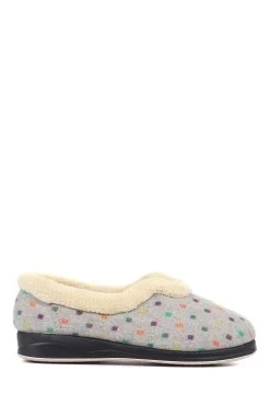 Pavers Ladies Wide Fit Polka Dot Slippers