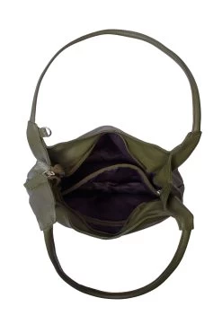 Storm Green Ginerva Leather Slouch Shoulder Bag -Fashion Women M87862s5