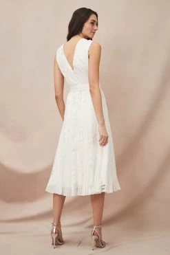 Phase Eight Cream Caterina Embroidered Flared Wedding Dress -Fashion Women M90318s4