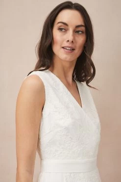 Phase Eight Cream Caterina Embroidered Flared Wedding Dress -Fashion Women M90318s6