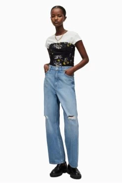 AllSaints Eugenia Black Corset -Fashion Women M90610s4