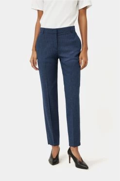 Jigsaw Blue Portofino Check Trousers