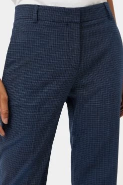 Jigsaw Blue Portofino Check Trousers -Fashion Women M91 391s5