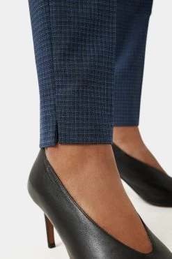 Jigsaw Blue Portofino Check Trousers -Fashion Women M91 391s6