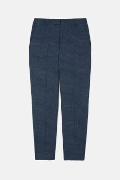 Jigsaw Blue Portofino Check Trousers -Fashion Women M91 391s7