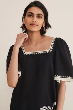 Phase Eight Multi Estelle Paisley Tie Waist Black Dress -Fashion Women M92 145s4