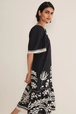 Phase Eight Multi Estelle Paisley Tie Waist Black Dress -Fashion Women M92 145s5