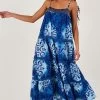 Monsoon Blue Tile Batik Print Cami Midi Dress