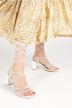 Jones Bootmaker Liezel Gladiator Roped White Heels