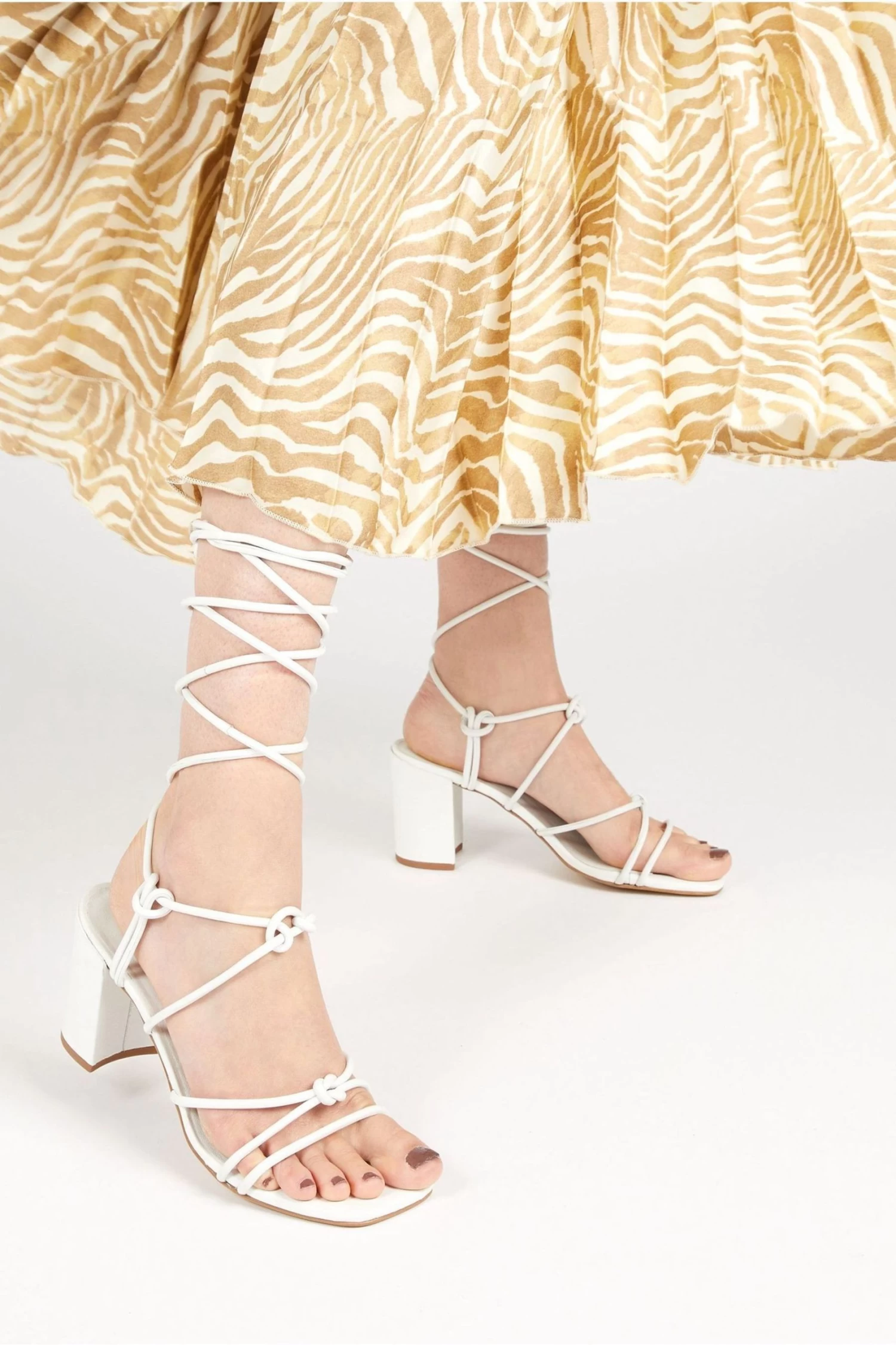 Jones Bootmaker Liezel Gladiator Roped White Heels 3 Jones Bootmaker Liezel Gladiator Roped White Heels