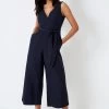 Crew Clothing Blue Linen Jumpsuit