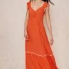 Mint Velvet Mint Velvet Orange Crochet Maxi Dress -Fashion Women N41935s