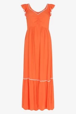 Mint Velvet Mint Velvet Orange Crochet Maxi Dress -Fashion Women N41935s5