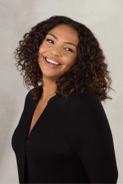 Live Unlimited Curve Pleat Front Jersey Black Tunic -Fashion Women N45186s3