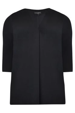 Live Unlimited Curve Pleat Front Jersey Black Tunic -Fashion Women N45186s4