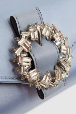 Reiss Delphine Diamanté Buckle Satin Clutch -Fashion Women N4X874s7