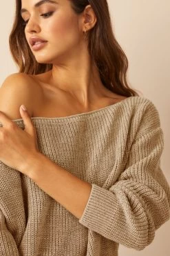 Friends Like These Long Line Slash Neck Jumper -Fashion Women P22495s4