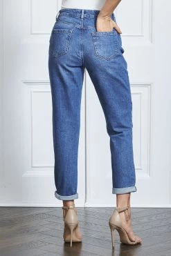 Sosandar Slim Leg Mom Jeans -Fashion Women P39707s4