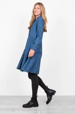 Brakeburn Denim Shirt Smock Dress -Fashion Women P50858s4