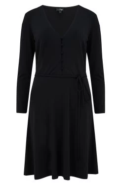 Pour Moi Bella Slinky Long Sleeve Tea Dress -Fashion Women P51805s4
