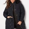 Yours Curve Diamond Midi Padded Coat -Fashion Women P65292s