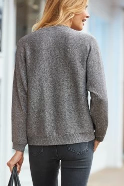 Sosandar Metallic Knit Jumper -Fashion Women P68062s5