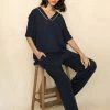 Fable And Eve Solid Colour Modal Knit Long Sleeve Pyjama Set -Fashion Women P71189s