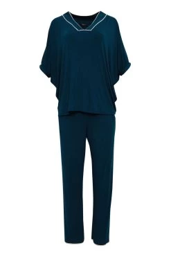 Fable And Eve Solid Colour Modal Knit Long Sleeve Pyjama Set -Fashion Women P71189s4