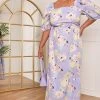 Chi Chi London Plus Size Floral Printed Tie Back Maxi Dress -Fashion Women P82325s