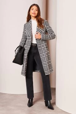 Next Lipsy Dropped Collar Belted Wrap Coat -Fashion Women P82622s3
