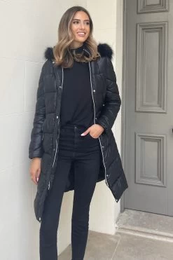 Lipsy Long Line Puffer Coat -Fashion Women P83 141s3