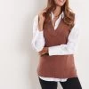 Threadbare V-Neck Knitted Vest -Fashion Women P85208s