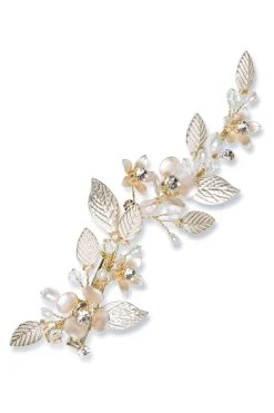 Ivory & Co Crystal Enamelled Flower Sprig Clip