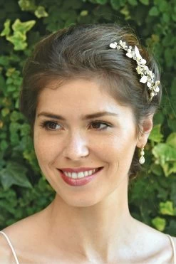 Ivory & Co Crystal Enamelled Flower Sprig Clip -Fashion Women P90006s3