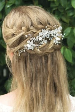 Ivory & Co Flora Crystal Enamelled Flower Spray Clip -Fashion Women P90009s4