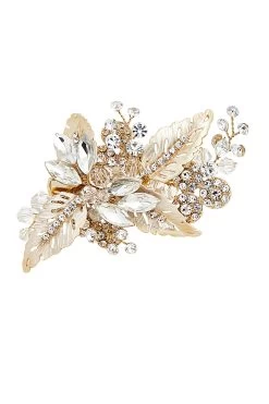 Jon Richard Gold Plated Leaf Hair Slide - Gift Pouch